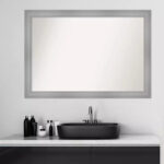 Polished Nickel Frame Wall Mirror - 40 x 28 Inch - Image 8