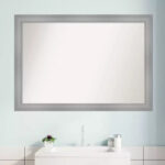 Polished Nickel Frame Wall Mirror - 40 x 28 Inch - Image 9