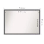 36 in. W x 24 in. H Rectangle Framed Black Silver Thin Bathroom Vanity Mirror - Image 10