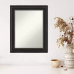 24" x 30" Non-Beveled Ridge Black Wall Mirror - Image 6