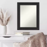 24" x 30" Non-Beveled Ridge Black Wall Mirror