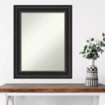 24" x 30" Non-Beveled Ridge Black Wall Mirror - Image 8