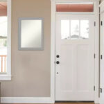 22" x 28" Non-Beveled Brushed Nickel Wall Mirror - Modern Rectangle, Includes Mounting Hardware - Image 8