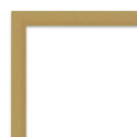 38" x 26" Non-Beveled Brushed Gold Narrow Frame Bathroom Wall Mirror - Image 4