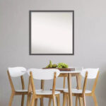 Square Framed Black Silver Wall Mirror – 27.75 x 27.75 in. - Image 9