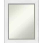 24" x 30" Non-Beveled Bathroom Wall Mirror - White Silver Frame, Rectangle, Polystyrene, Wall Mounted - Image 2