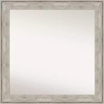 31" x 31" Square Non-Beveled Wall Mirror with Crackled Metallic Frame