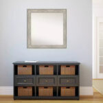 31" x 31" Square Non-Beveled Wall Mirror with Crackled Metallic Frame - Image 5