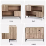 Wooden Storage Cabinet with Display Shelf and Double Doors - Image 5