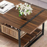 41 Inch Double Tiered Coffee Table with Storage Shelves - Image 15