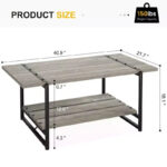 41 Inch Double Tiered Coffee Table with Storage Shelves - Image 20