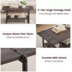 41 Inch Double Tiered Coffee Table with Storage Shelves - Image 6