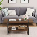 41 Inch Double Tiered Coffee Table with Storage Shelves - Image 9