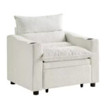 3-in-1 Convertible Sleeper Sofa Chair with Adjustable Backrest & Cup Holder - Image 3