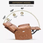 Oversized Manual Recliner Chair with Side Pocket and Faux Leather Upholstery - Image 15