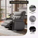 Oversized Manual Recliner Chair with Side Pocket and Faux Leather Upholstery - Image 20