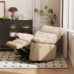 Oversized Manual Recliner Chair with Side Pocket and Faux Leather Upholstery - Image 3