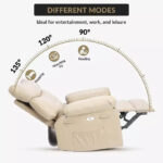 Oversized Manual Recliner Chair with Side Pocket and Faux Leather Upholstery - Image 7