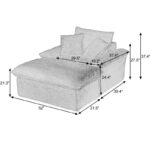 Oversized Chaise Lounge Chair with Ottoman and Pillows - Image 3