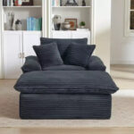 Oversized Chaise Lounge Chair with Ottoman and Pillows