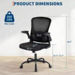 High-Back Mesh Office Chair with Adjustable Height and Flip-Up Armrests - Image 3