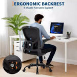 High-Back Mesh Office Chair with Adjustable Height and Flip-Up Armrests - Image 6