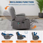 Swivel Recliner Chair with Vibration Massage and Heating Function - Image 11