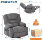 Swivel Recliner Chair with Vibration Massage and Heating Function - Image 12