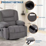 Swivel Recliner Chair with Vibration Massage and Heating Function - Image 16