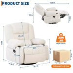 Swivel Recliner Chair with Vibration Massage and Heating Function - Image 4