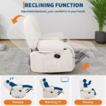 Swivel Recliner Chair with Vibration Massage and Heating Function - Image 5