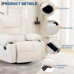 Swivel Recliner Chair with Vibration Massage and Heating Function - Image 8