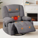 Swivel Recliner Chair with Vibration Massage and Heating Function - Image 9
