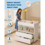 Wooden Baby Changing Table with 2 Drawers - Image 6