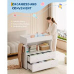 Wooden Baby Changing Table with 2 Drawers - Image 7