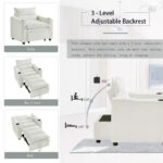 3-in-1 Convertible Velvet Sofa Chair with Adjustable Backrest - Image 4