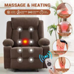 Manual Recliner Chair with Rocking Motion, Massage and Heat - Image 10