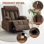 Manual Recliner Chair with Rocking Motion, Massage and Heat - Image 12
