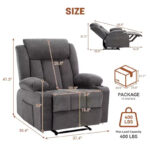 Manual Recliner Chair with Rocking Motion, Massage and Heat - Image 18