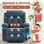 Manual Recliner Chair with Rocking Motion, Massage and Heat - Image 3