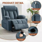 Manual Recliner Chair with Rocking Motion, Massage and Heat - Image 5
