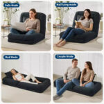 64.9'' 5-Position Adjustable Floor Sofa Bed, Upholstered Lounger for Adults & Pets, Foldable Lazy Couch - Image 12