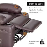 Manual Recliner Chair for Adults - PU Leather Single Sofa with Wide Seat for Living Room - Image 14