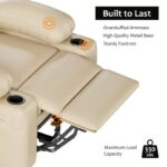 Manual Recliner Chair for Adults - PU Leather Single Sofa with Wide Seat for Living Room - Image 8