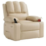 Manual Recliner Chair for Adults - PU Leather Single Sofa with Wide Seat for Living Room - Image 2