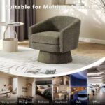 Swivel Accent Barrel Chair with Chenille Fabric Upholstery - Image 12