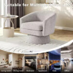 Swivel Accent Barrel Chair with Chenille Fabric Upholstery - Image 19