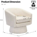 Swivel Accent Barrel Chair with Chenille Fabric Upholstery - Image 2