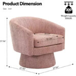 Swivel Accent Barrel Chair with Chenille Fabric Upholstery - Image 22