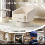 Swivel Accent Barrel Chair with Chenille Fabric Upholstery - Image 6